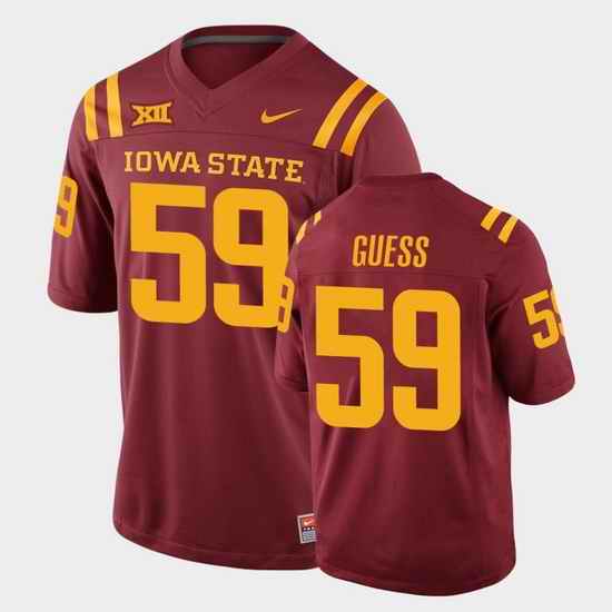Men Iowa State Cyclones Connor Guess College Football Cardinal Replica Jersey